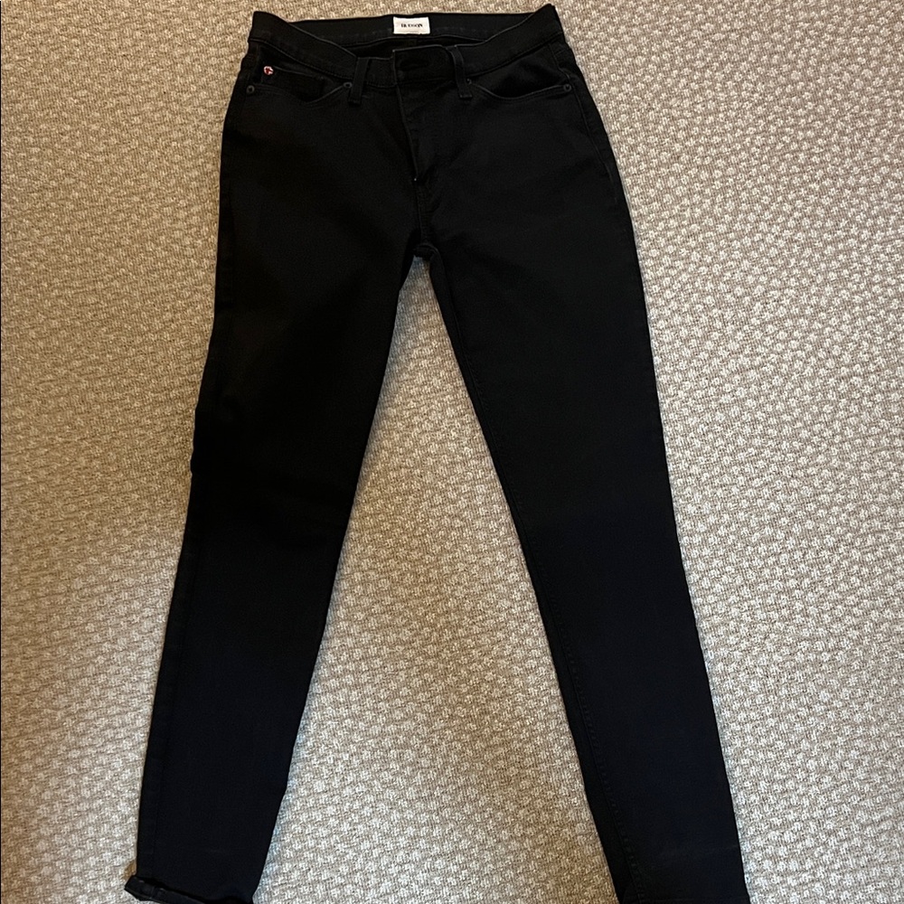 Hudson Natalie Midrise Super Skinny Jeans in Black size 27